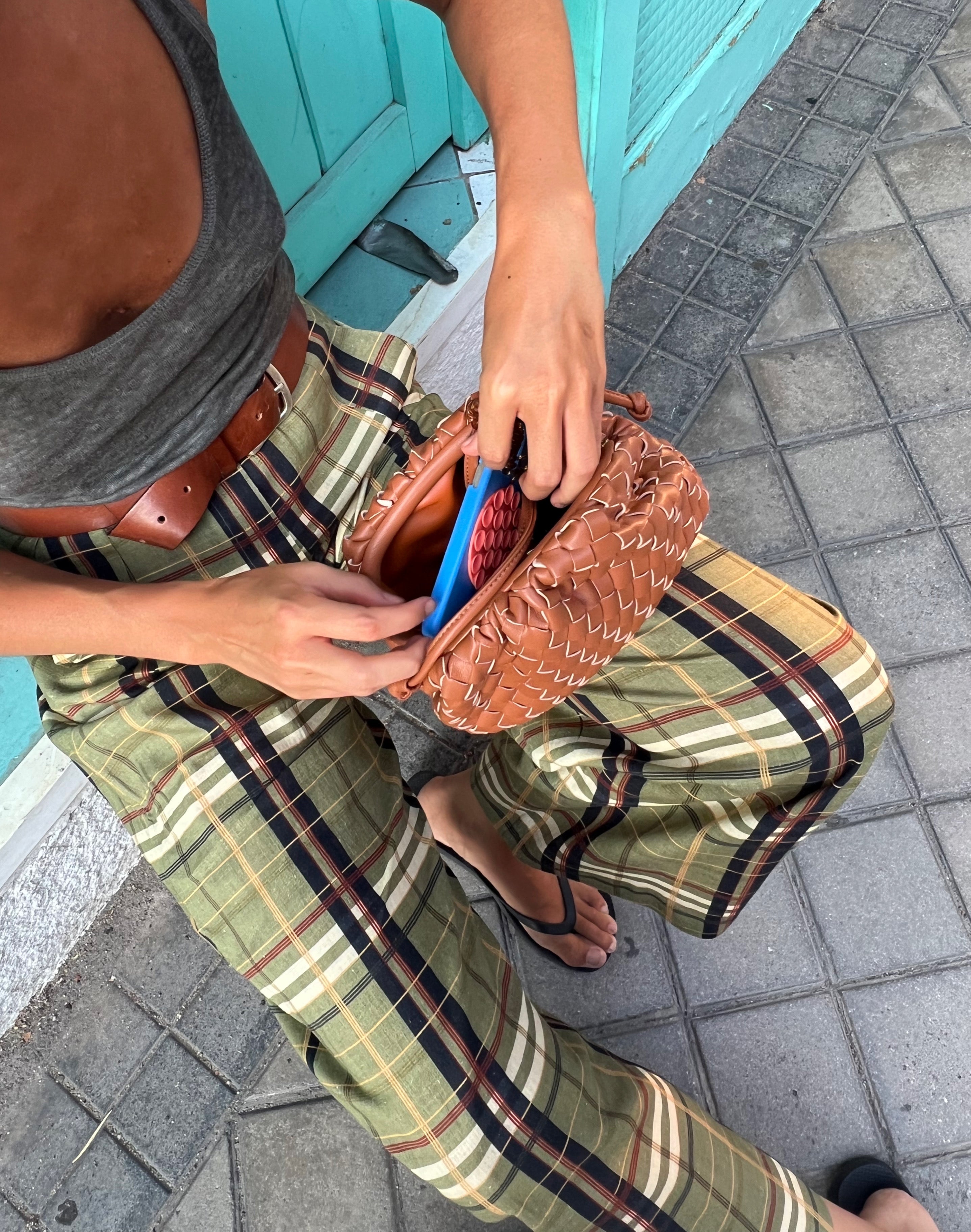 Bolso trenzado - Camel