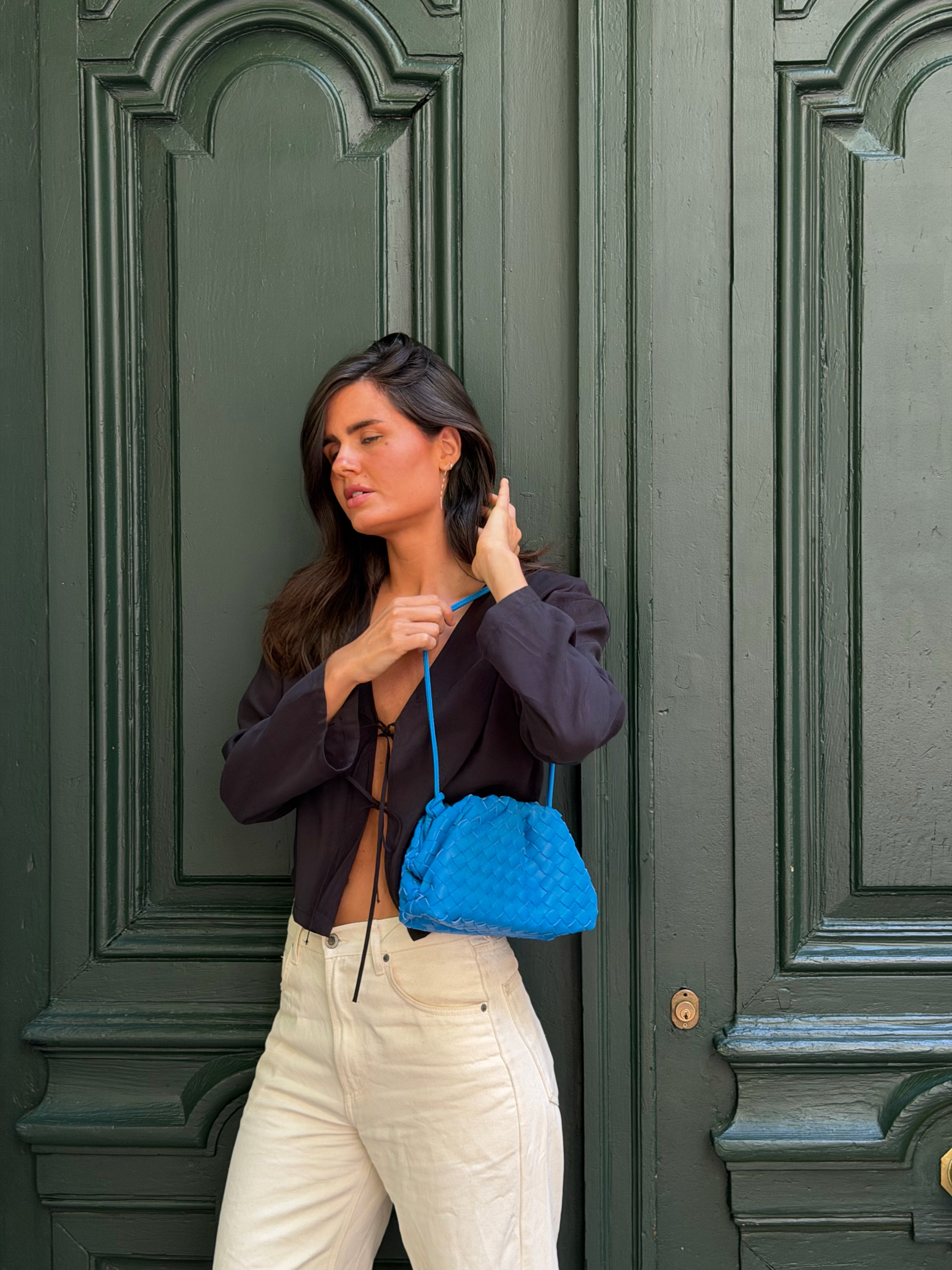 Bolso trenzado - Azul Klein
