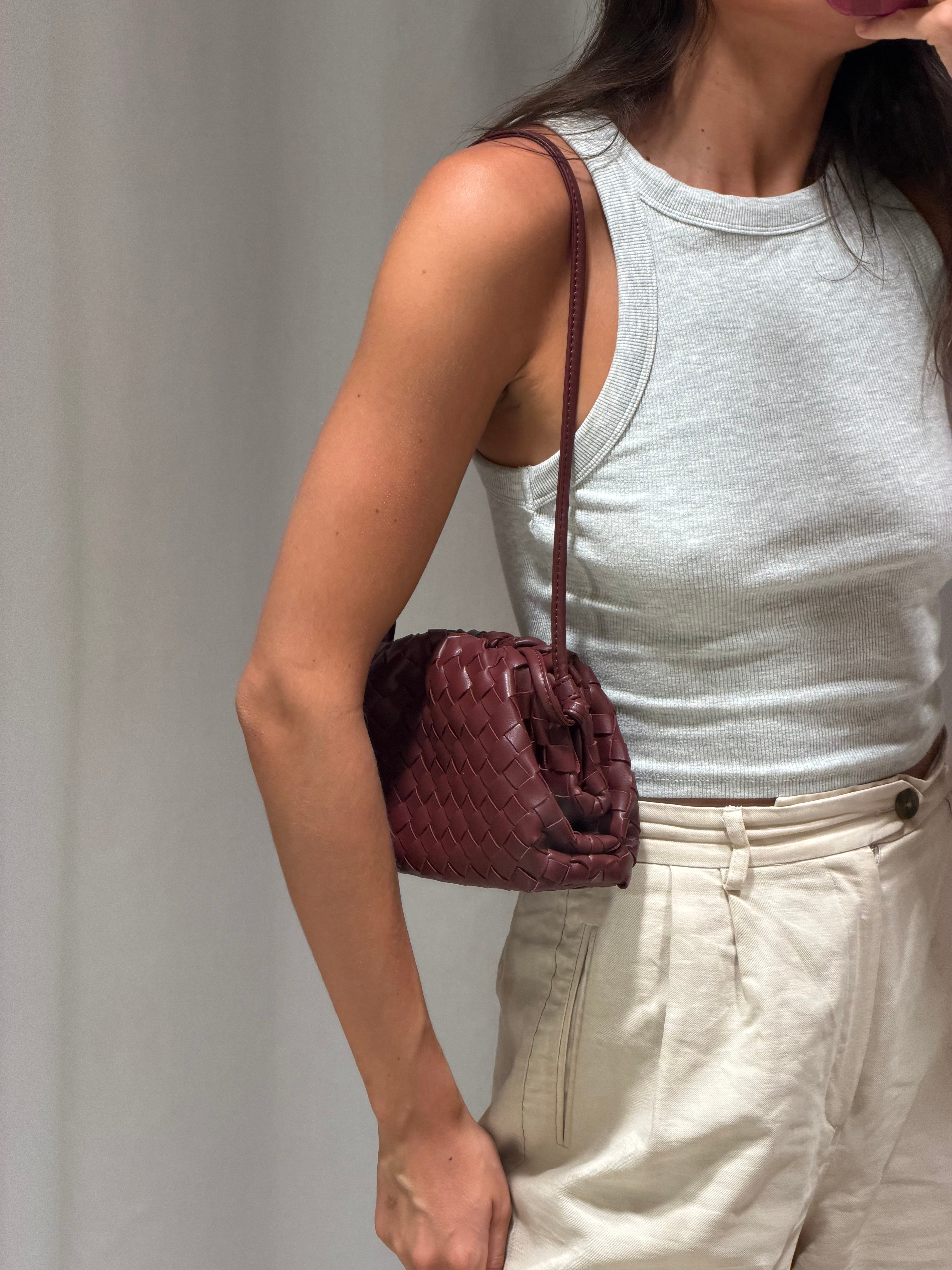 Bolso trenzado - Burdeos