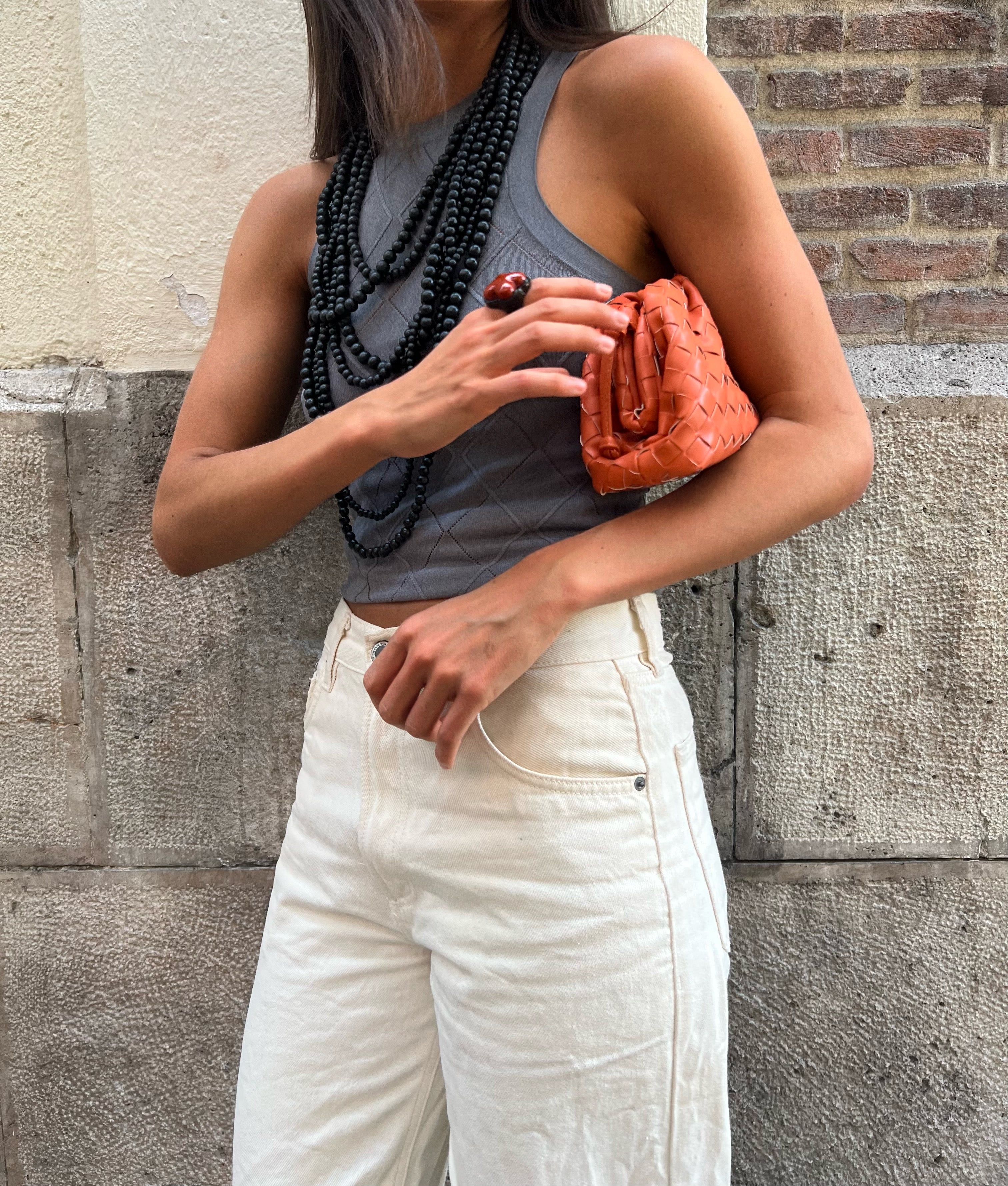 Bolso trenzado - Mandarina